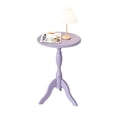 thumbnail image 1 of HLR Round Small End Table Wooden Side Table Pedestal Side Table,Vintage Accent Tables Nightstand, Purple, 1 of 12
