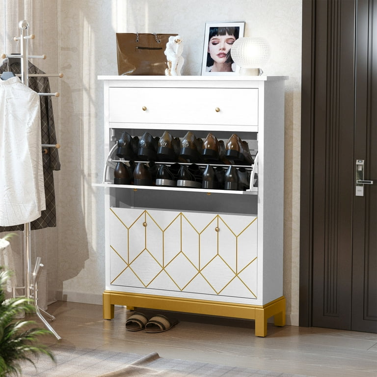 Narrow shoe cabinet with doors hotsell