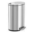 thumbnail image 1 of HLS Commercial HLCHLSS13DFR 13 gal Fire-Rated Soft Step Semi-Round Trash Can, Silver, 1 of 5
