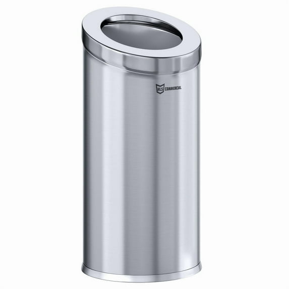 HLS Commercial HLSC04G15A 15 Gallon / 57 Liter Stainless Steel Round Beveled Open Top Trash Can