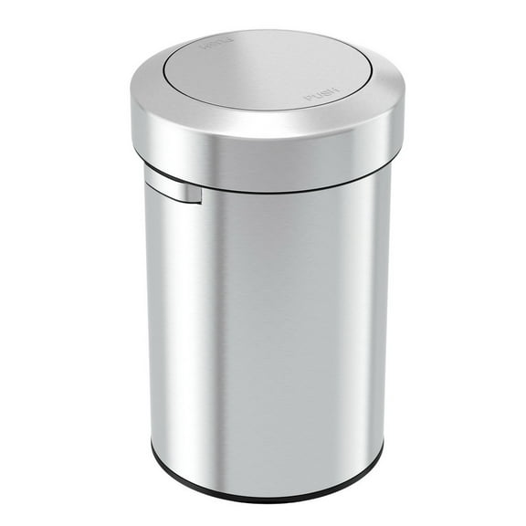 HLS Commercial HLMHLS17FTS Swing Top Trash Can Receptacle, 17 gal, Stainless Steel, Silver