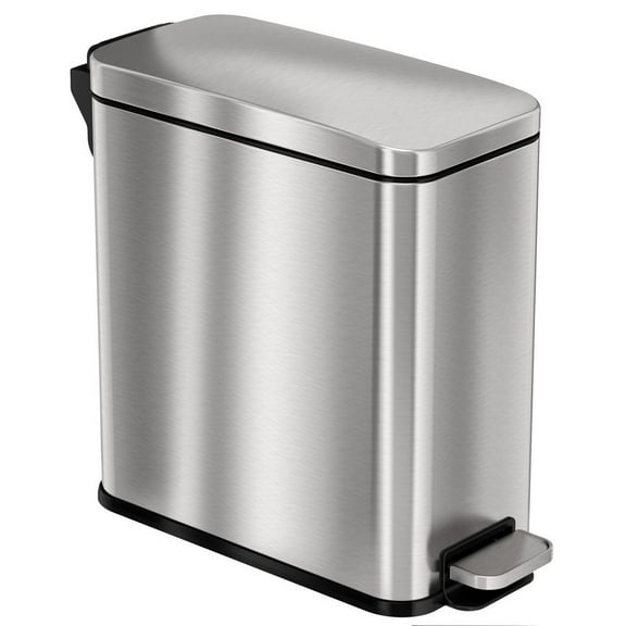 HLS Commercial HLSS03RFR 3 Gallon/ 11 Liter Fire Rated Stainless Steel Soft Step Trash Can with Odor Filter and Removable Inner Bucket