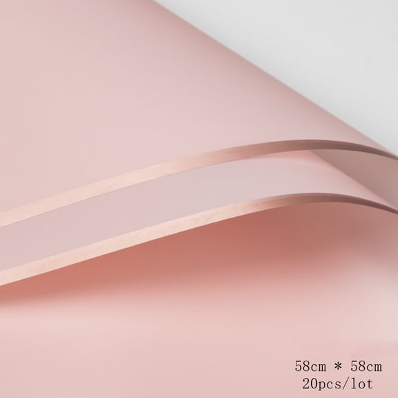 HLSOHJP 20PCS/PACK Golden Border Rose Flower Wrapping Paper Korean Style Half Transparent Gift Wrap Florist Bouquet Wrapping Paper