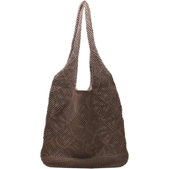 HLSOHJP Crochet Tote Bag Women Knit Shoulder Bag CrossBody Purse Cute Satchels Hobo Bags Tote Handbag Travel Summer Beach Bag