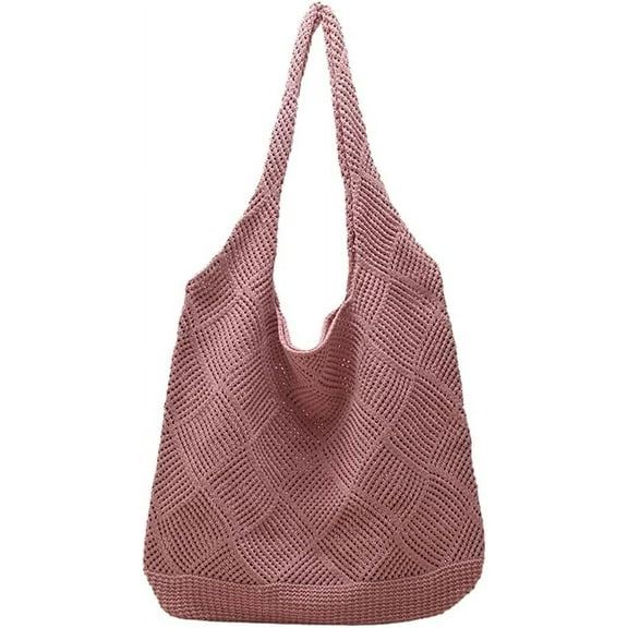 HLSOHJP Crochet Tote Bag Women Knit Shoulder Bag CrossBody Purse Cute Satchels Hobo Bags Tote Handbag Travel Summer Beach Bag