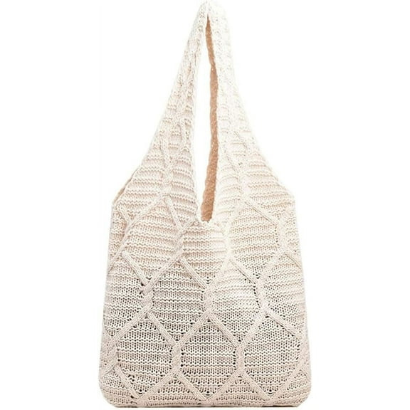 HLSOHJP Crochet Tote Bag Women Knit Shoulder Bag CrossBody Purse Cute Satchels Hobo Bags Tote Handbag Travel Summer Beach Bag