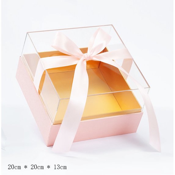 HLSOHJP Crystal Love Box, Transparent Cover, Heart Gift Box, Valentine's Day Rose Flower Packaging Box