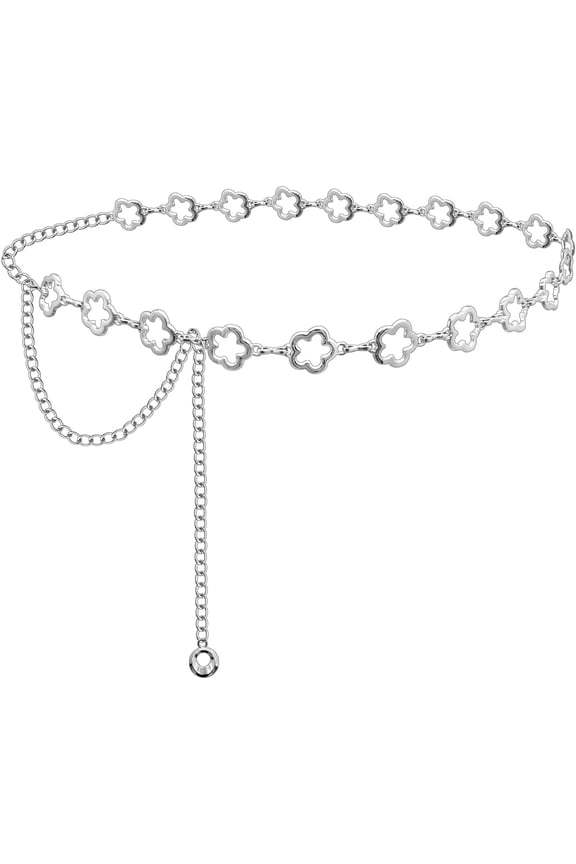 Gold Silver Waist Chain Belt for Dress Women Flowers Waist Chain Belly Belt Body Chain Jewelry