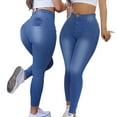 thumbnail image 1 of HLSOHJP Hot Sale Women's Stretch Jeans Fashion Slim Denim Pencil Pants Casual Skinny Trousers Female Clothing S-2XL Drop Shipping, 1 of 6