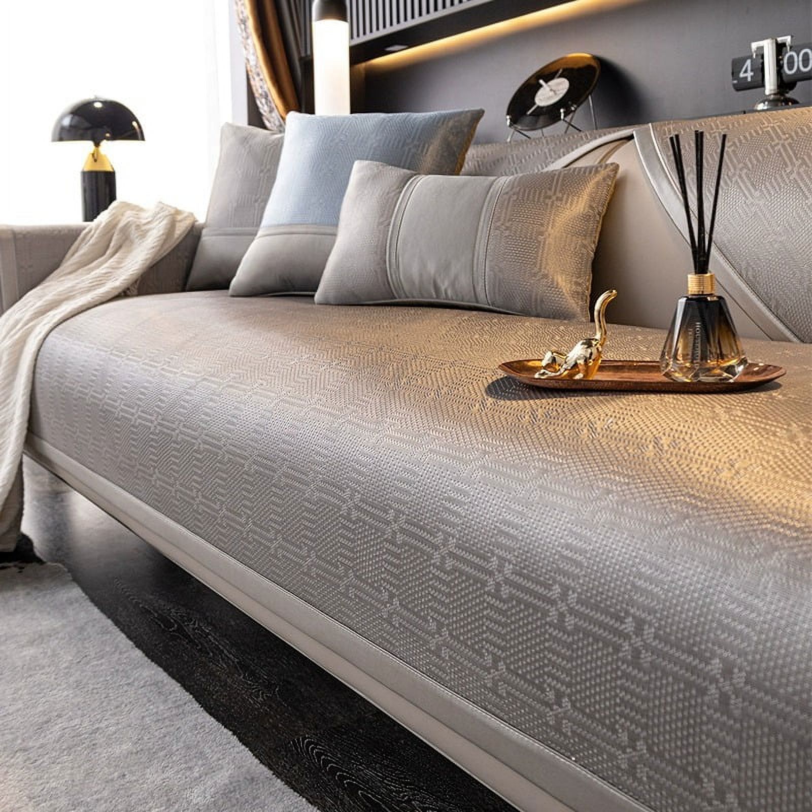 HLSOHJP Ice silk sofa cushion simple modern highend nonslip leather