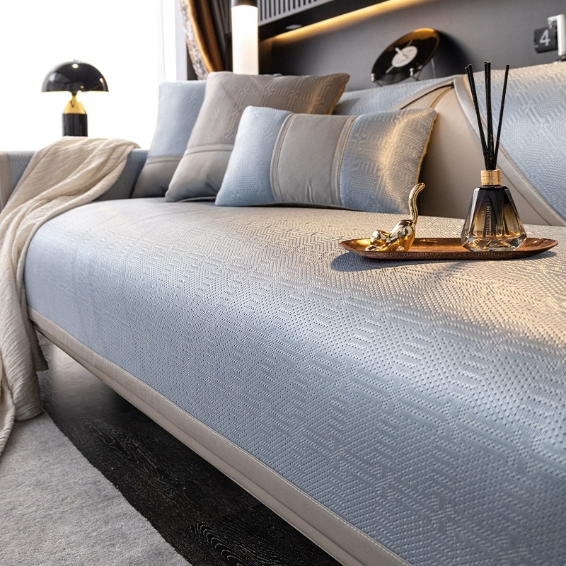 HLSOHJP Ice silk sofa cushion simple modern highend nonslip leather