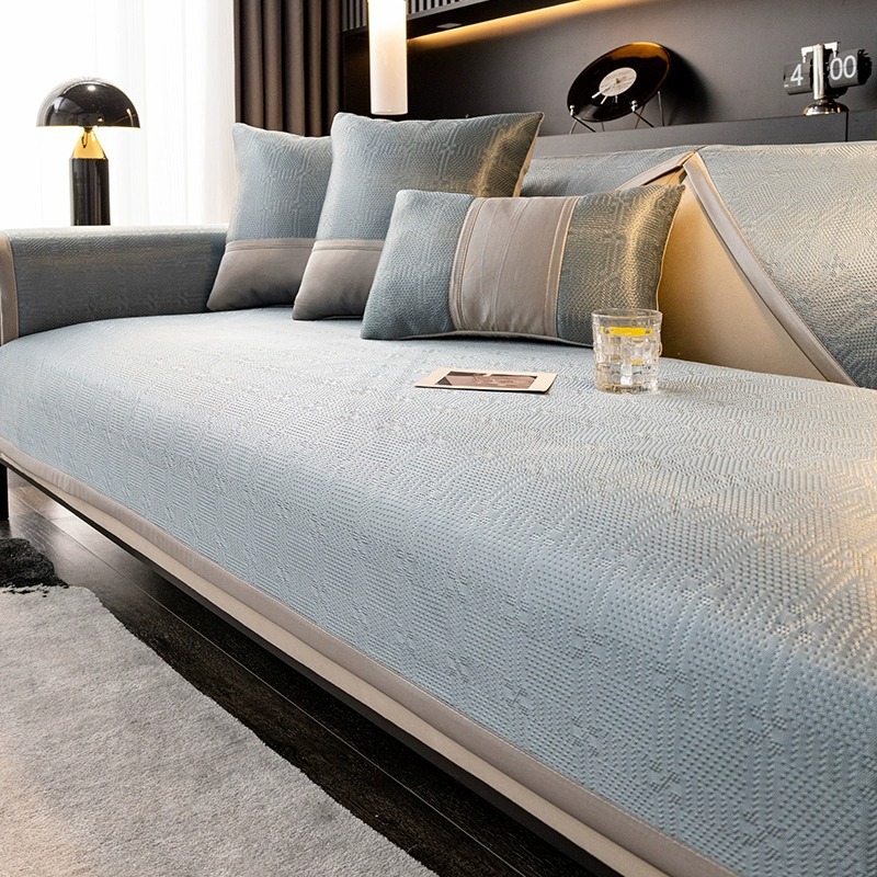 HLSOHJP Ice silk sofa cushion simple modern highend nonslip leather