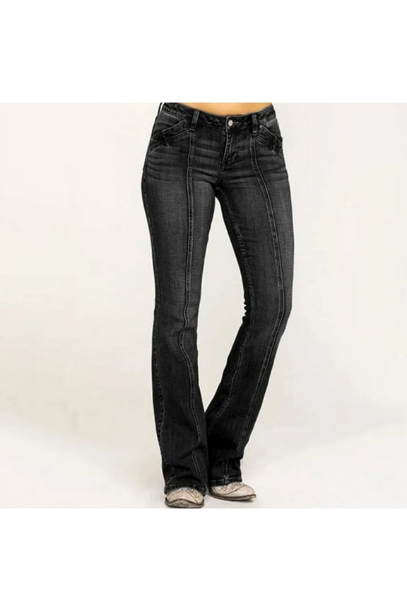 New Women's Low Waist Boot Cut Jeans Fashion Slim Stretch Denim Flared Pants Casual Female Trousers XS-4XL Drop Shipping