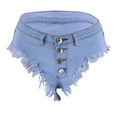 thumbnail image 1 of HLSOHJP New Women's Summer Sexy Triangle Denim Shorts Fashion High Waist Elastic Nightclub DJ Tassel Jeans Shorts S-XL Drop Ship, 1 of 5