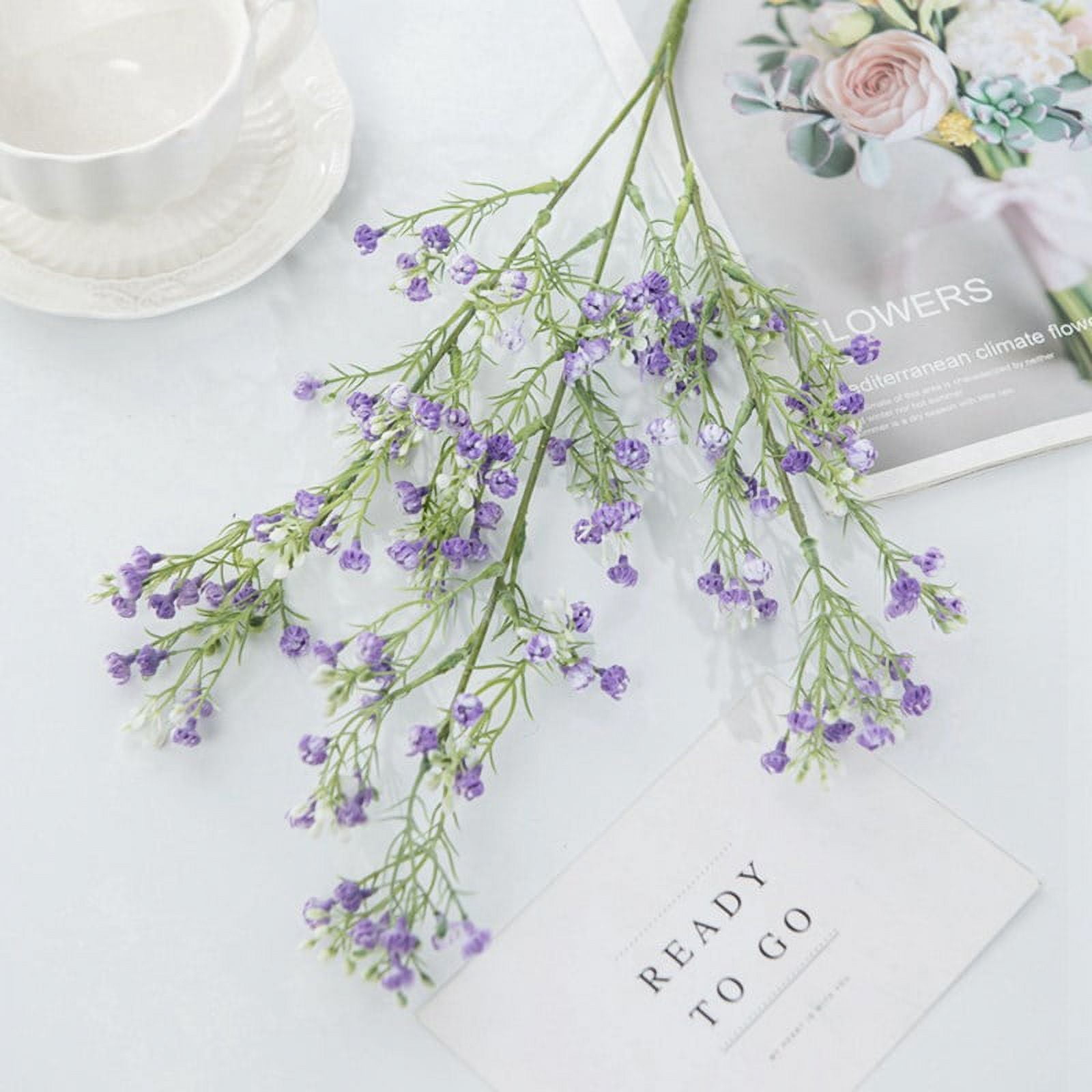 HLSOHJP Purple Gypsophila Artificial Flowers For Wedding Home Decor DIY