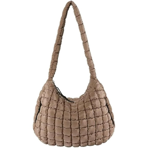 HLSOHJP Quilted Tote Bag Cute Quilted Puffer Shoulder Bag Lightweight Quilted Padding Hobo Bag Trendy Travel Work Quilted Bag