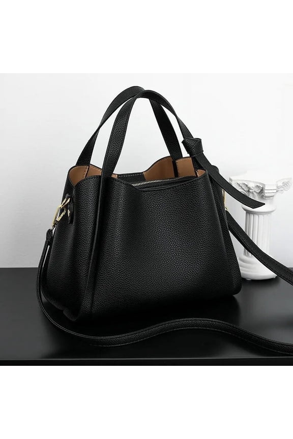 Retro Fashion Simple New Texture Large Capacity Shoulder Bag Women's Handbags Portable Messenger Bucket Bag