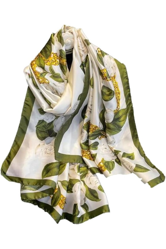 Scarf for Women Silk Fashion Scarf Floral Print Scarves for Women Pashmina Sunscreen Shawl and Wraps