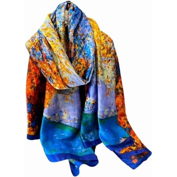 HLSOHJP Scarf for Women Silk Fashion Scarf Floral Print Scarves for Women Pashmina Sunscreen Shawl and Wraps