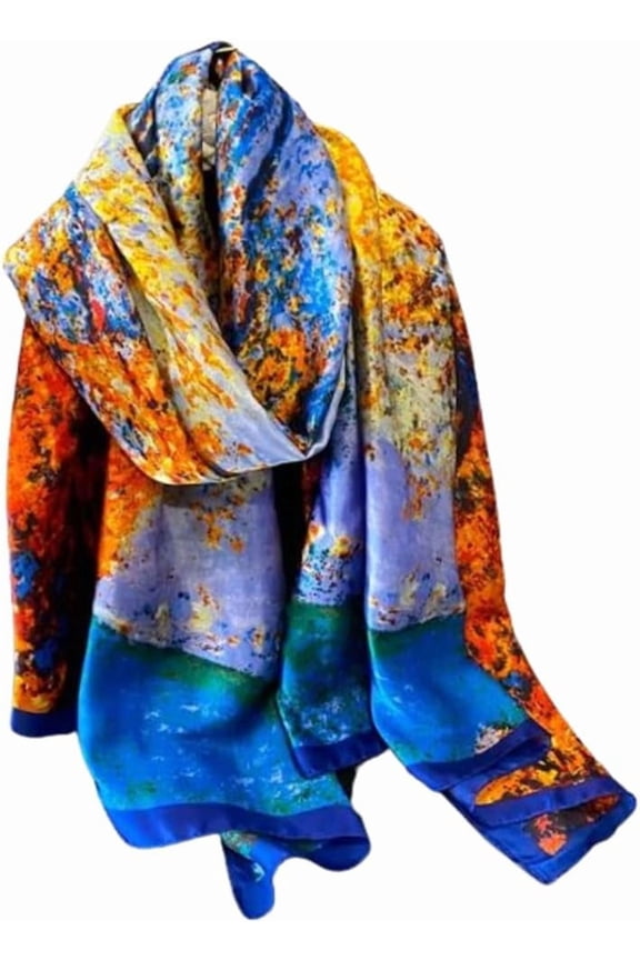 Scarf for Women Silk Fashion Scarf Floral Print Scarves for Women Pashmina Sunscreen Shawl and Wraps