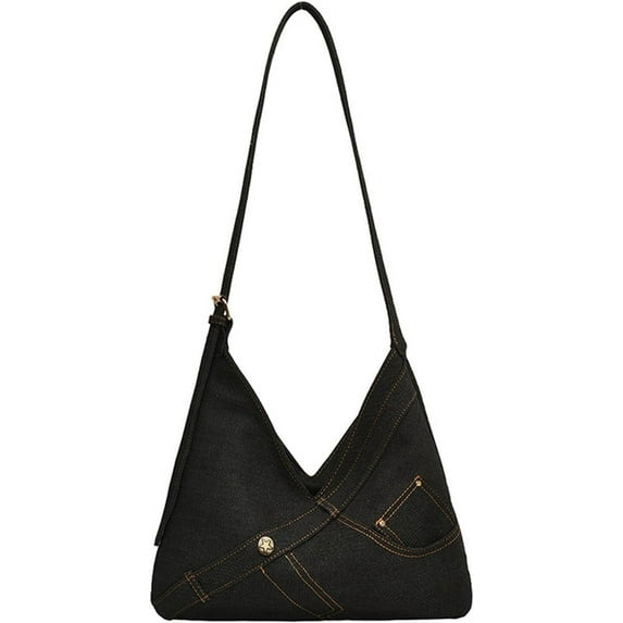 HLSOHJP Slouchy Denim Underarm Shoulder Bag Hobo Bags Women Retro Summer Crossbody Purse Cute Satchels Tote Handbags Work College