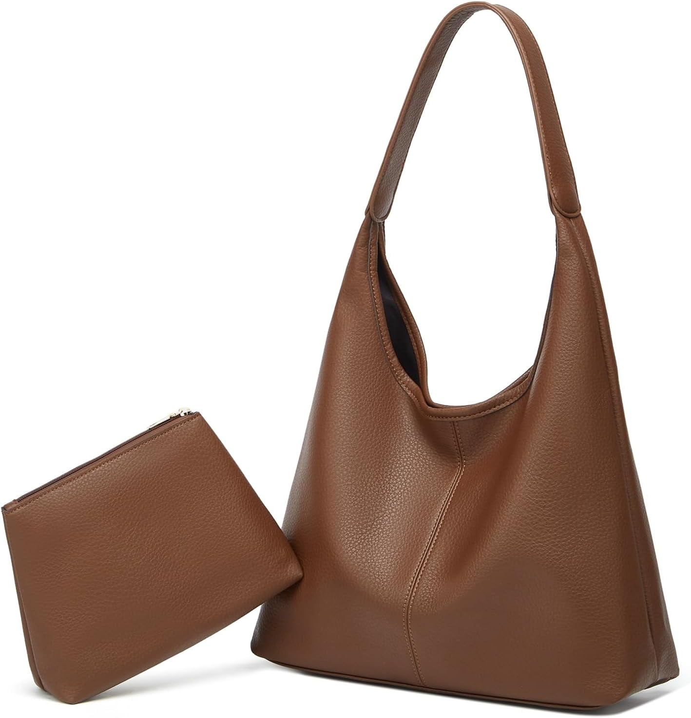 HLSOHJP Slouchy Hobo Bags for Women Tote Bag Retro PU Leather Crossbody Purse Soft Shoulder Purses 2pcs Work College Handbags