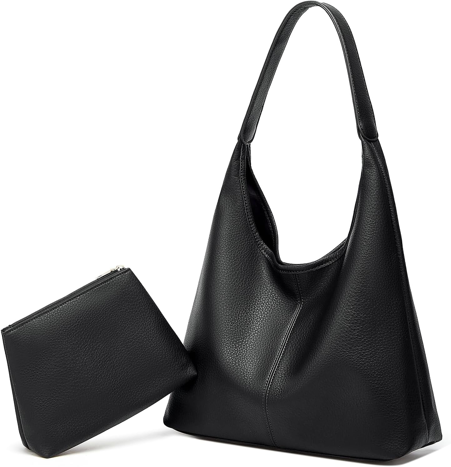 HLSOHJP Slouchy Hobo Bags for Women Tote Bag Retro PU Leather Crossbody Purse Soft Shoulder Purses 2pcs Work College Handbags