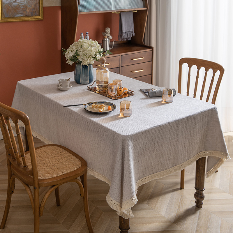 HLSOHJP Solid Color Tablecloth, Fabric Art, Waffle Grid, Rectangular