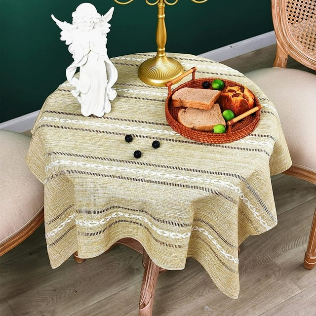HLSOHJP Square Tablecloth, Cotton And Linen Hollowed Out Knitted