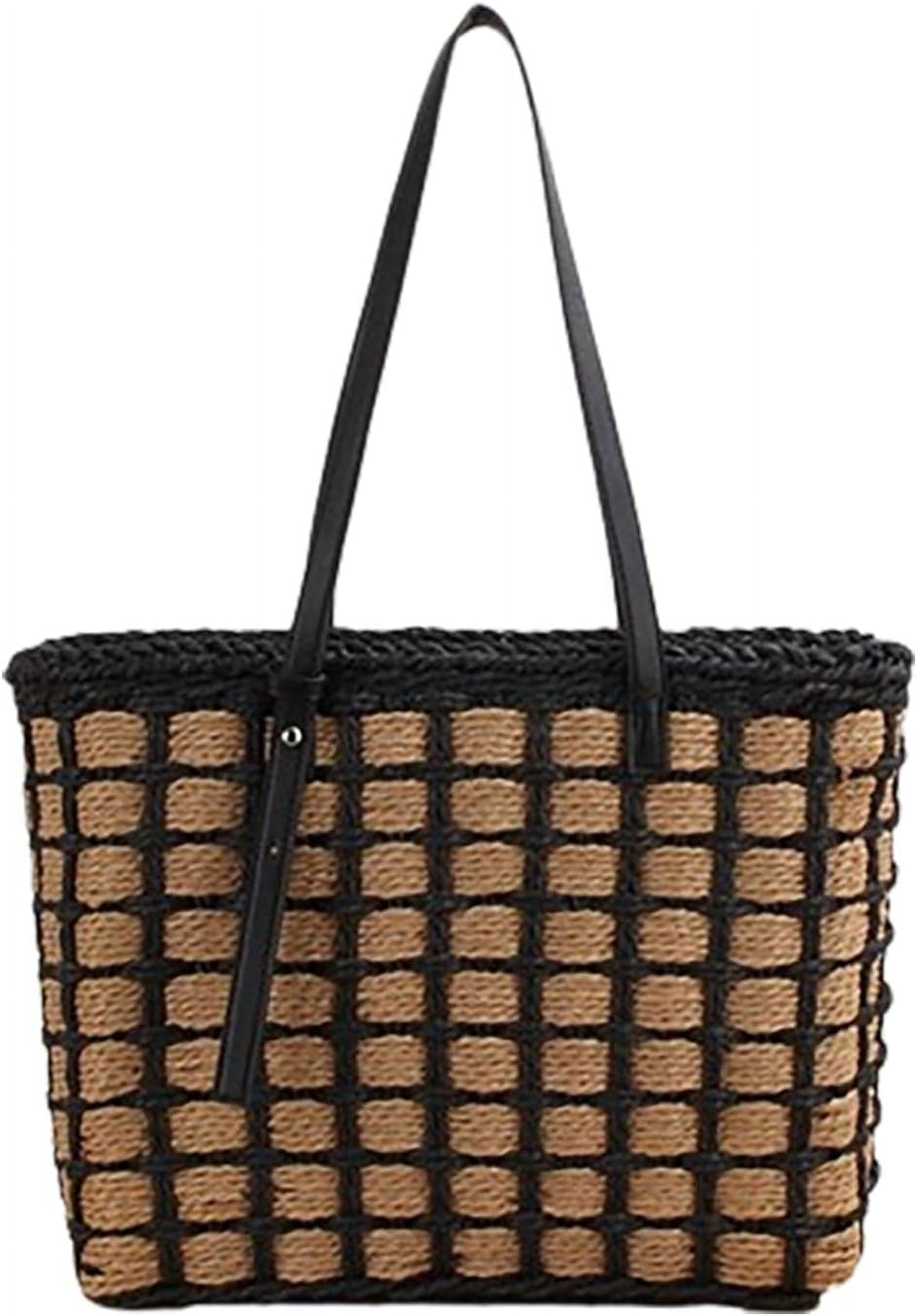 Women's Straw Beach Bag – Vintage Hobo Shoulder Bag, Crossbody Tote For Summer Travel & Vacation 2024