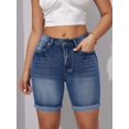 thumbnail image 1 of HLSOHJP Summer New High Waist Ripped Denim Shorts For Women Fashion Stretch Skinny Knee Length Jeans Shorts Casual Female Clothing, 1 of 6