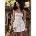 thumbnail image 1 of HLSOHJP White Backless Bow Sexy Dress Women Ruffle Pleated Elegant Club Night Party Dresses Summer Bodycon Mini Dress Vestidos, 1 of 6