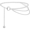 thumbnail image 1 of HLSOHJP Women Adjustable Star Metal Waist Chain Belly Belt Body Chains Jewelry Accessories for Dress Fashion Waist Body Chain Belt (Moon Silver Belt), 1 of 7