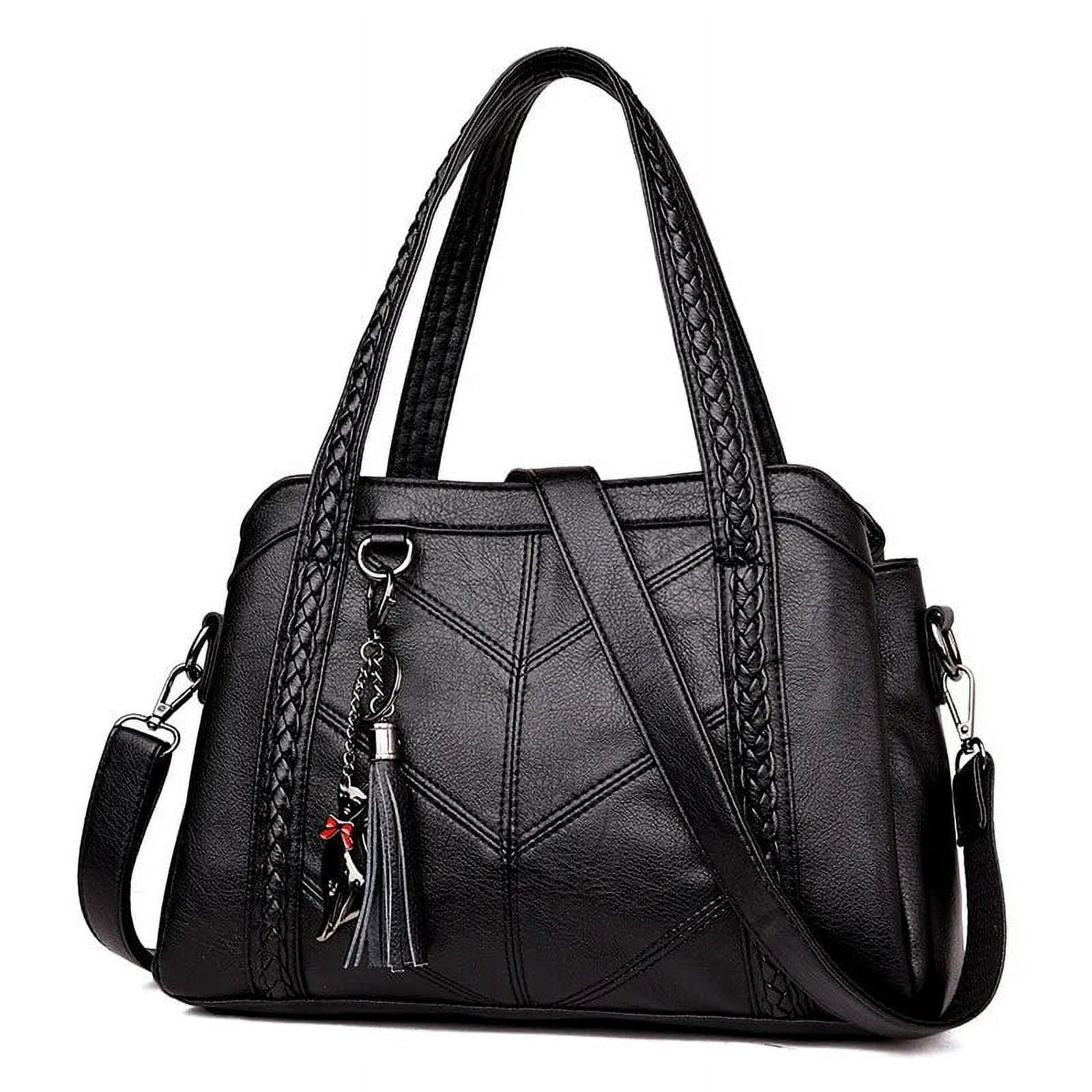 HLSOHJP Women Casual Tote Bags Female Handbag Large Capacity Shoulder Crossbody Bag for Women Vintage PU Leather Travel Hobos Bag