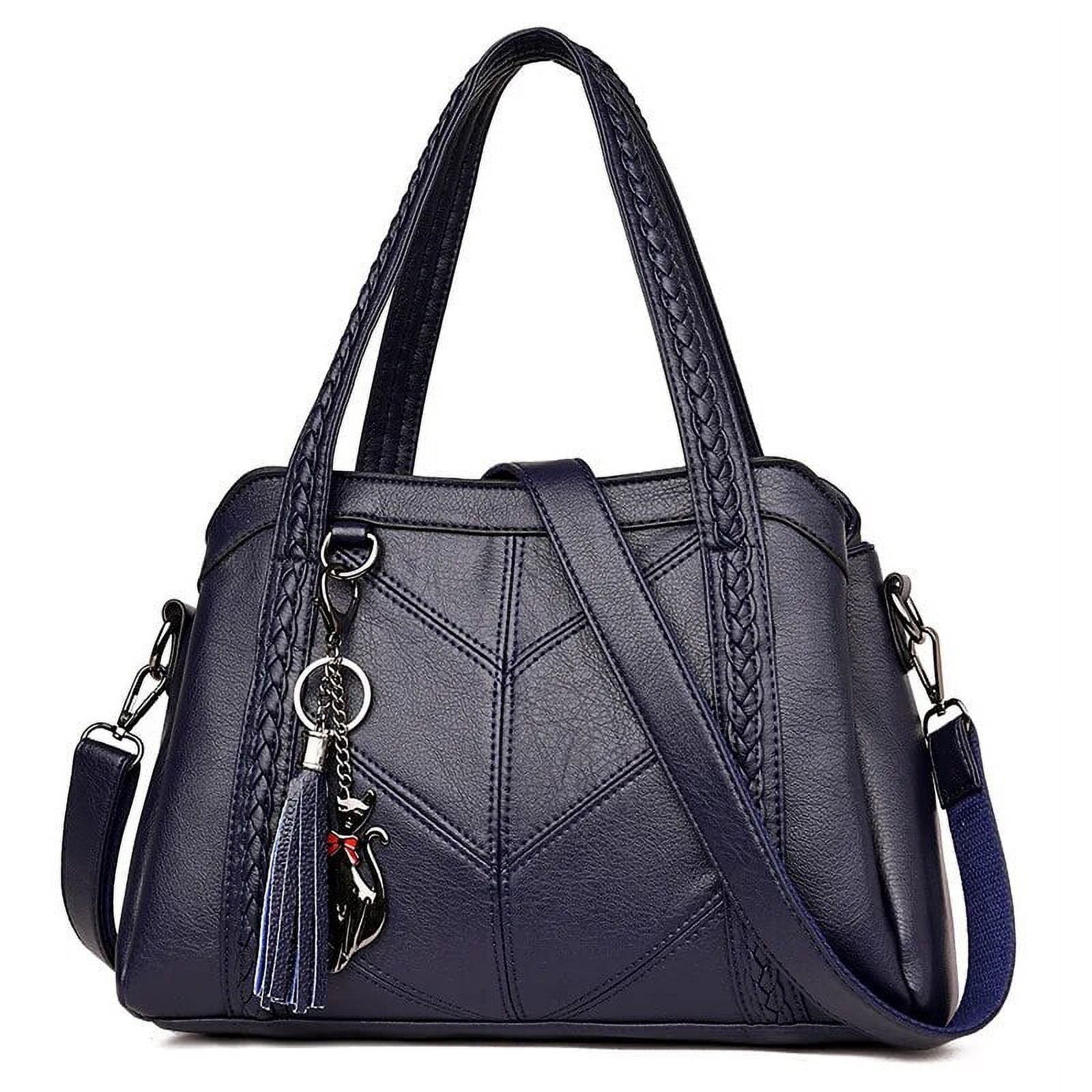 HLSOHJP Women Casual Tote Bags Female Handbag Large Capacity Shoulder Crossbody Bag for Women Vintage PU Leather Travel Hobos Bag