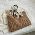 thumbnail image 1 of HLSOHJP Women Handbag Summer Beach Bag Rattan Woven Handmade Knitted Straw Large Capacity Totes Leather Women Shoulder Bag Bohemia New, 1 of 6