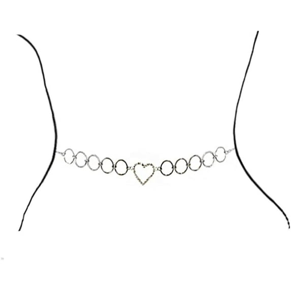 HLSOHJP Women Sexy Rhinestone Heart Waist Chain Belt Jewelry Crystal Belly Body Chain Jewelry