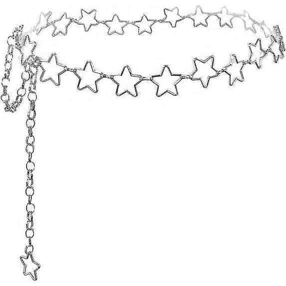 HLSOHJP Women Star Waist Chain Belt Gold Silver Chain Belt Body Chains Jewelry for Dress Waist Belt Belly Belt