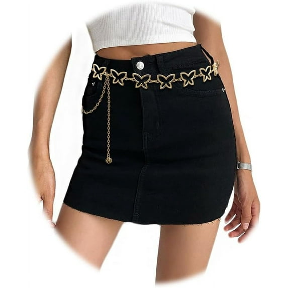 HLSOHJP Women Star Waist Chain Belt Gold Silver Chain Belt Body Chains Jewelry for Dress Waist Belt Belly Belt