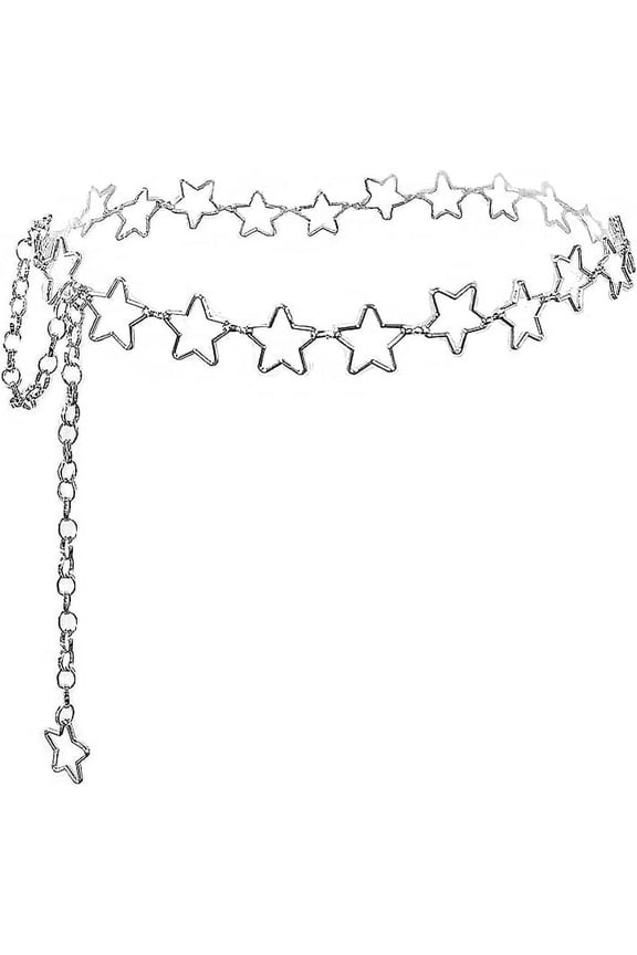 Women Star Waist Chain Belt Gold Silver Chain Belt Body Chains Jewelry for Dress Waist Belt Belly Belt