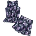 thumbnail image 1 of HLSOHJP Women's 2 Piece Cartoon Shorts Pajamas Set Cotton Pjs Short Comfy Lightweight Sleeveless Drawstring, 1 of 4