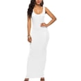 thumbnail image 1 of HLSOHJP Women's Casual Solid Color Sleeveless Bodycon Dresses Plus Size Fitted Maxi Sundress Vest Long Beach Tank Dress, 1 of 3