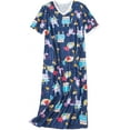 thumbnail image 1 of HLSOHJP Women's Cotton Nightgown Short Sleeve Cartoon Printed Sleep Dress Soft Summer Sleepwear Nightdress, 1 of 4
