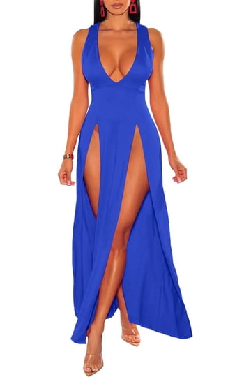 chinese dress ladies Plus-Size Long Casual Sleeveless Maxi Dress– PromGirl main image 0