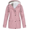 thumbnail image 1 of HLSOHJP Women's Fleece Lined Anorak Fall Top Winter Jackets Hooded Zip Up Spring Snow Zippered Pocket Long Sleeve, 1 of 4