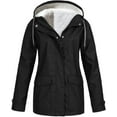 thumbnail image 1 of HLSOHJP Women's Fleece Lined Anorak Fall Top Winter Jackets Hooded Zip Up Spring Snow Zippered Pocket Long Sleeve, 1 of 4