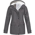 thumbnail image 1 of HLSOHJP Women's Fleece Lined Anorak Fall Top Winter Jackets Hooded Zip Up Spring Snow Zippered Pocket Long Sleeve, 1 of 4