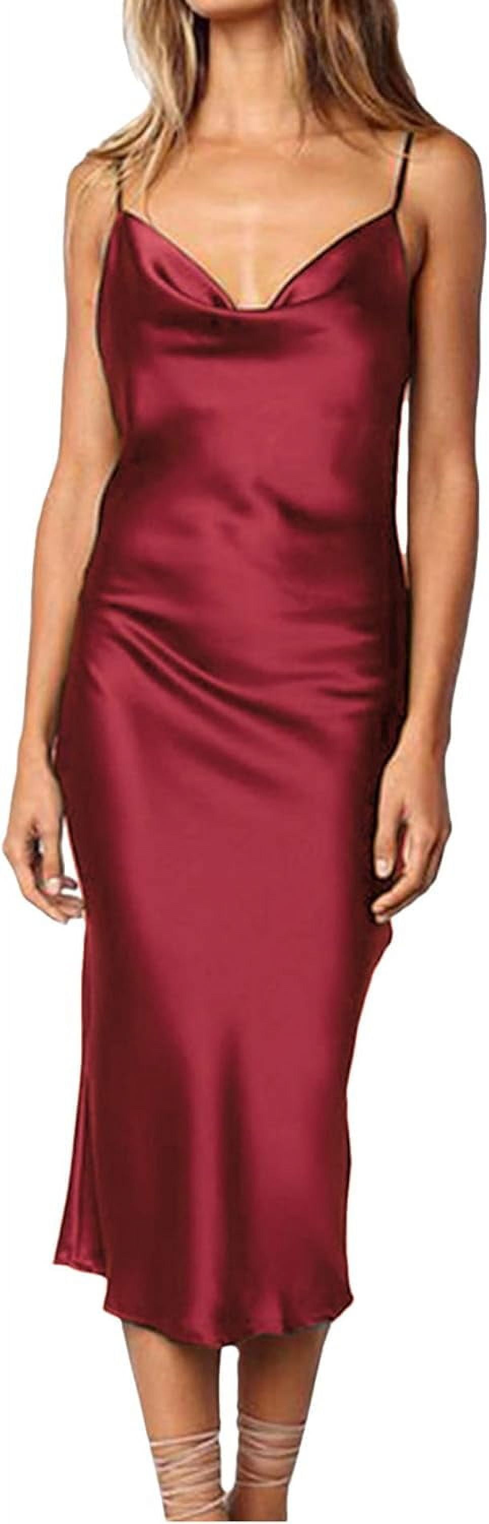 AQUA FORMAL Womens Ruched Spaghetti Strap Cowl Neck Full-Length Evening Gown Dress
