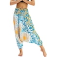 thumbnail image 1 of HLSOHJP Women's Smocked Waist Yoga Harem Pants Boho High Waisted Baggy Trousers Hippie Genie, 1 of 5