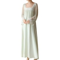 HLSOHJP Women's Victorian Nightgown Long Sleeve Nightgowns Vintage Autumn Night Shirt